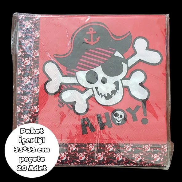 Korsan Temalı Peçete 33*33 cm 20 Adet ürün görseli 1