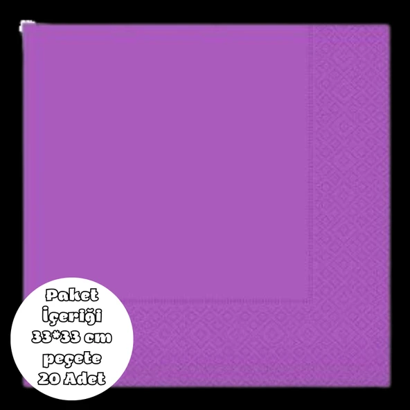 Mor Peçete 33*33 cm 20 Adet ürün görseli 1