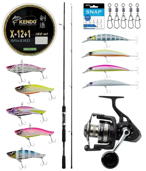 Yek Outdoor Pro Spin Seti Shimano Kamış FX XT Spinning Moderate Fast 2,40m 14-40g 2pc&Savage Gear SGS8 4000 FD 8+1BB Olta Makinesi