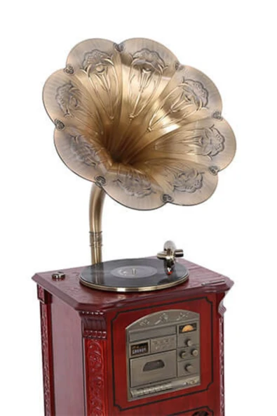 Gramofon Plakçalar Ahşap Standlı 150cm Radyo Bluetooth Usb C0997 - Resim 8