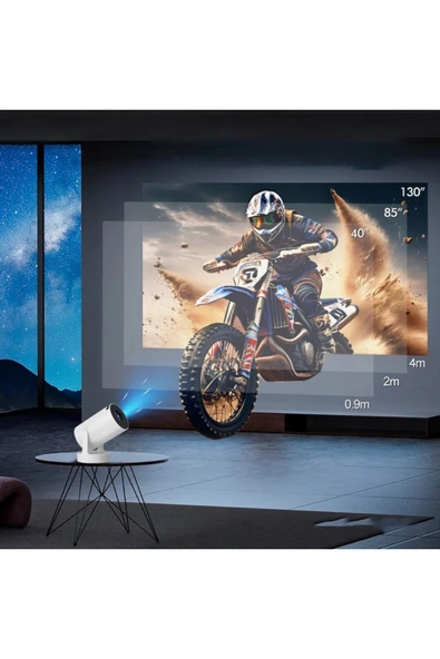 HY300ProMax Bataryalı Android Akıllı Projektör - 4K Destekli, WiFi6, Taşınabilir Ev Sineması - 8