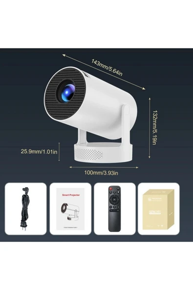 HY300ProMax Bataryalı Android Akıllı Projektör - 4K Destekli, WiFi6, Taşınabilir Ev Sineması - 9