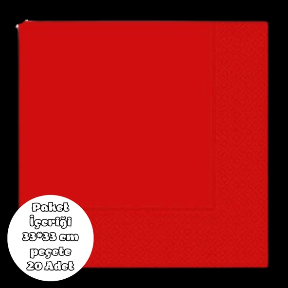 Kırmızı Peçete 33*33 cm 20 Adet ürün görseli 1