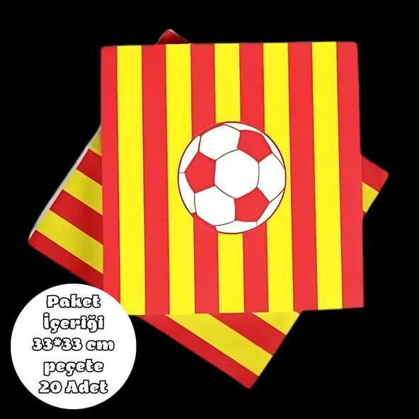 Sarı Kırmızı Taraftar Peçete 33*33 cm 20 Adet ürün görseli 1