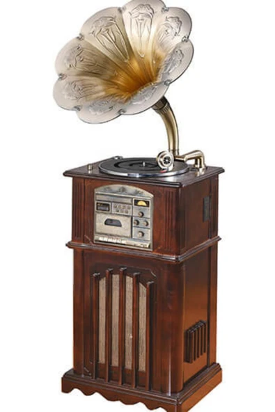 Gramofon Ahşap Standlı Plakçalar 135cm Radyo Bluetooth Usb Pikap C0352 - Resim 6