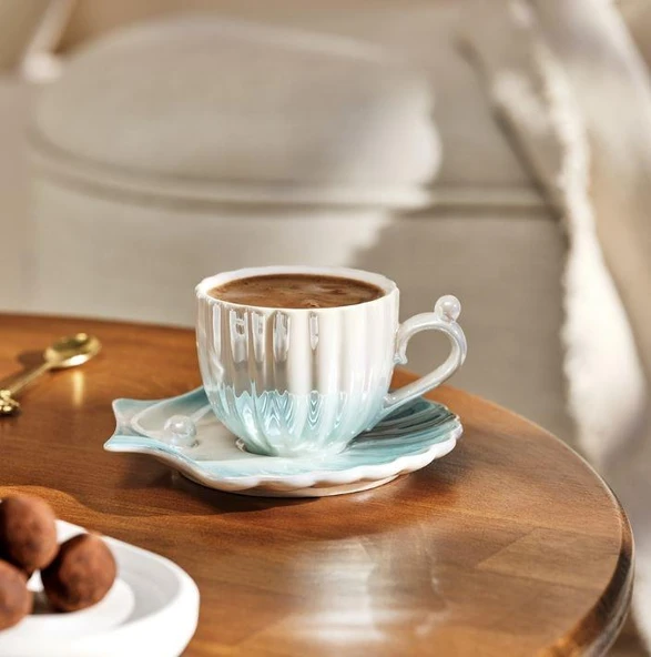 Emsan İstiridye Kahve Fincan Tk 2li Mavi