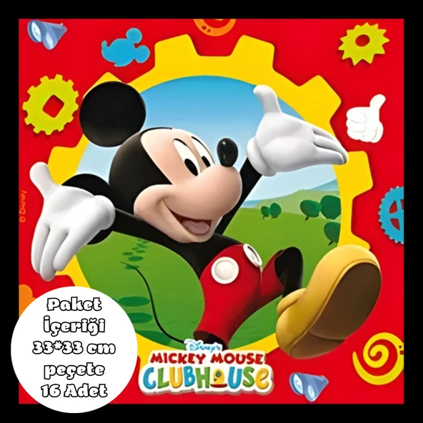 Mickey Temalı Peçete 33*33 cm 16 Adet ürün görseli 1