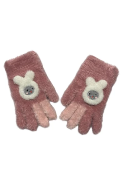 Kitti 4-8 Yaş Kız Çocuk Yumuşak Dokulu Sevimli Eldiven ürün görseli 1