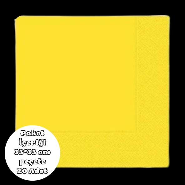 Sarı Peçete 33*33 cm 20 Adet ürün görseli 1