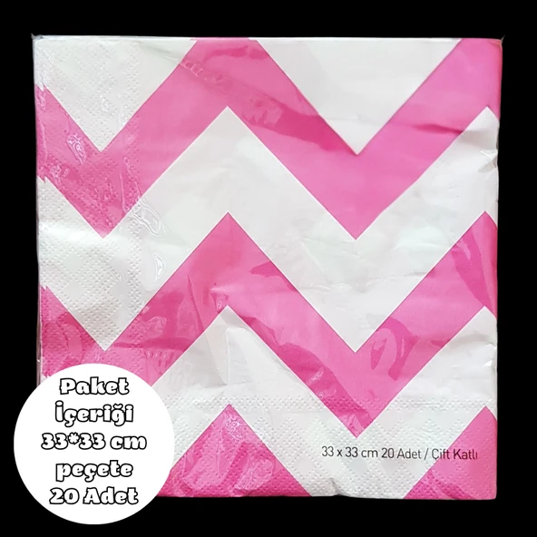 Pembe Zigzag Peçete 33*33 cm 20 Adet ürün görseli 1