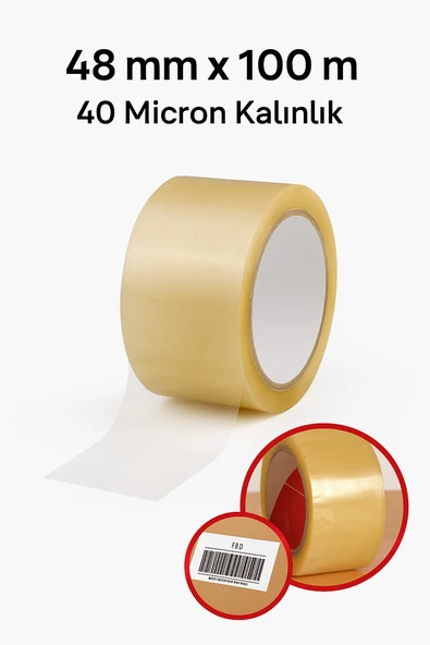 Open Home 100 Metre Şeffaf Koli Bandı – Extra Strong 40 Micron Kalınlık, Güçlü Yapışkan - 7