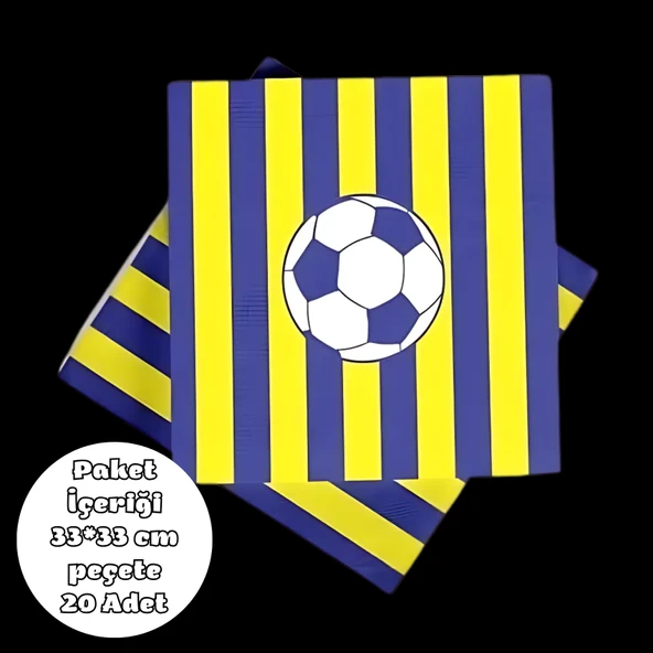Sarı Lacivert Taraftar Peçete 33*33 cm 20 Adet ürün görseli 1