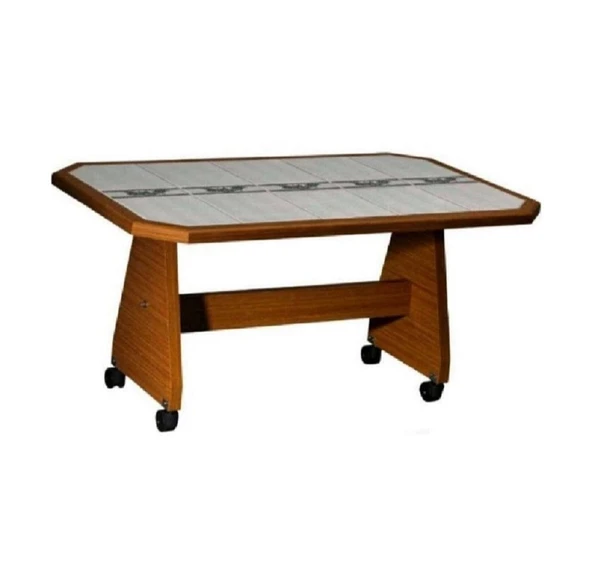 Fayanslı Tekerlekli Sehpa 5 Taşlı - Resim 3