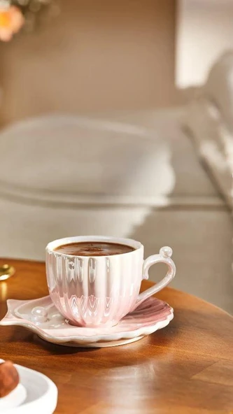 Emsan İstiridye Kahve Fincan Takımı 2'li Pembe