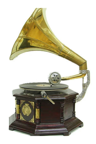 Gramofon Sekizgen Bronz Kakma Kurmalı Plakçalar ASIG523O - Resim 7