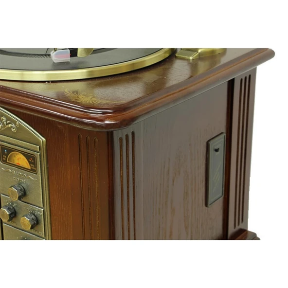 Gramofon Ahşap Standlı Plakçalar 135cm Radyo Bluetooth Usb Pikap C0352 - Resim 5