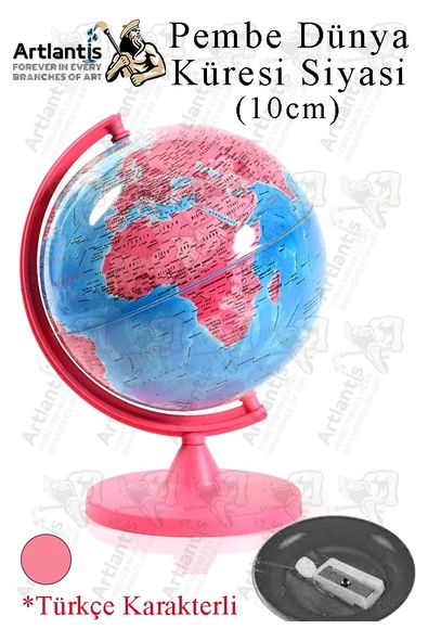 Dünya Küresi 10cm Siyasi 1 Adet Masaüstü Siyasi Dünya Küresi Coğrafya Sınıf Eğitim Kalemtraşlı Dünya