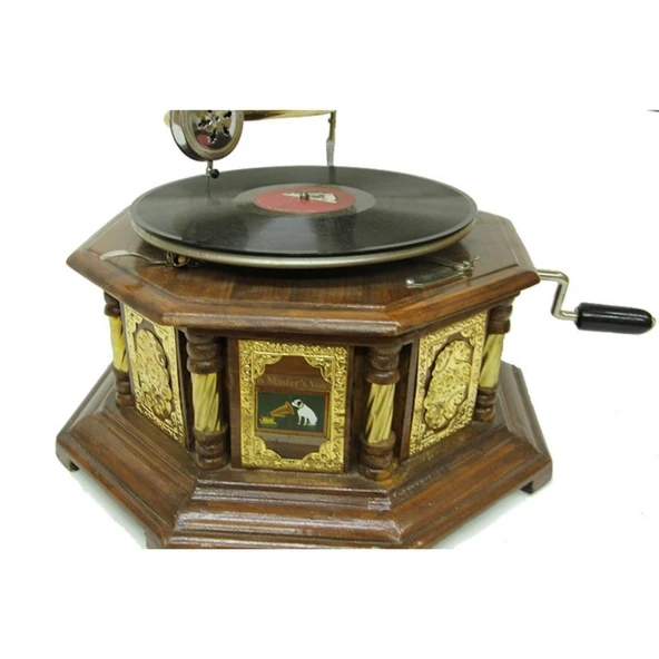 Gramofon Plakçalar 533 Sekizgen Bronz Kakma Kurmalı ASIG523DB - Resim 4