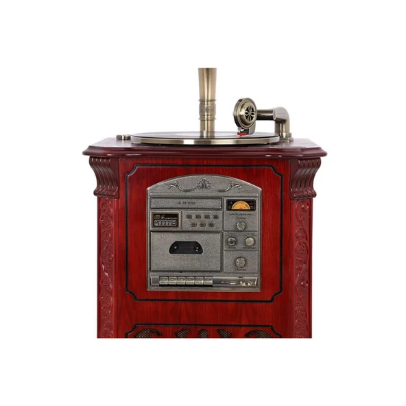 Gramofon Plakçalar Ahşap Standlı 150cm Radyo Bluetooth Usb C0997 - Resim 4