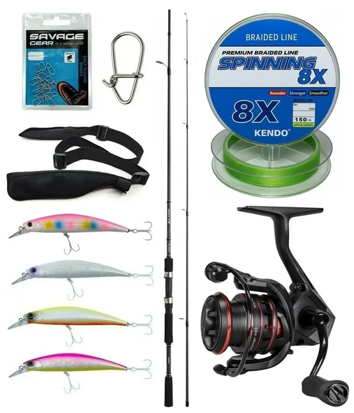 Yek Outdoor Spin Olta Seti Shimano Kamış FX XT Spinning Moderate Fast 2,40m 14-40g 2pc&Okuma Ceymar HD CHD-2500A Olta Makinesi