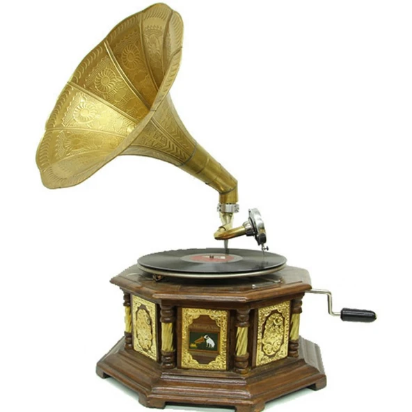 Gramofon Plakçalar 533 Sekizgen Bronz Kakma Kurmalı ASIG523DB - Resim 2