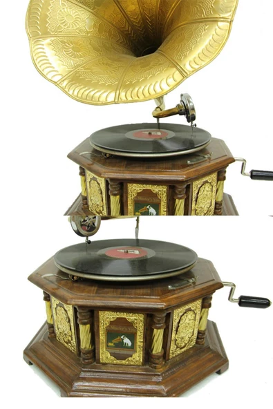 Gramofon Plakçalar 533 Sekizgen Bronz Kakma Kurmalı ASIG523DB - Resim 8