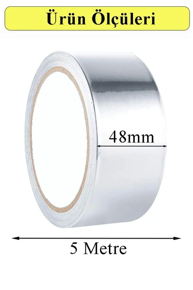 Alüminyum Bant 10 Metre 1 Paket Aliminyum Folyo Yapışkanlı Band Aspiratör Soba Borusu Tamir Sıcaklığa Dayanıklı Yanmaz - Resim 2