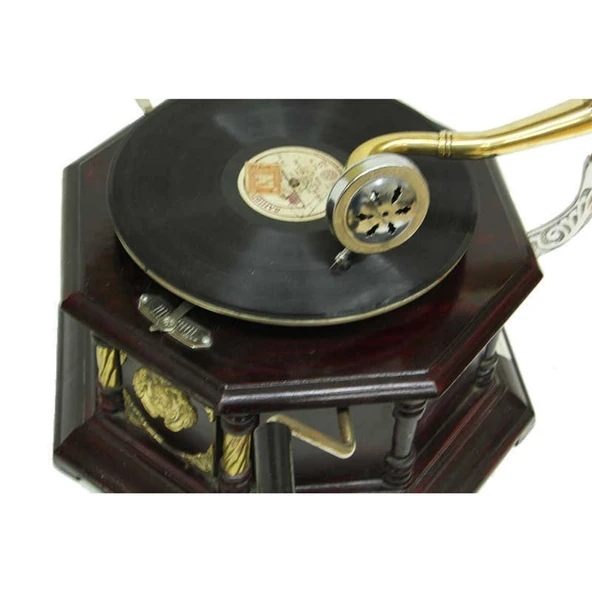 Gramofon Sekizgen Bronz Kakma Kurmalı Plakçalar ASIG523O - Resim 4