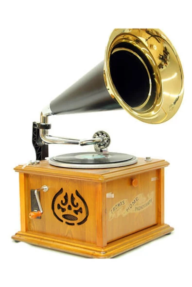 Gramofon Kare Ahşap Plakçalar Radyo Bluetooth Usb C0103 - Resim 7