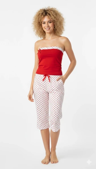 Şahinler Bayan Puantiyeli Straples Takım 452 ürün görseli