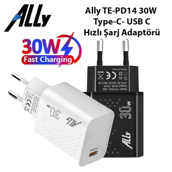 Ally TE-PD14 30W Type-C- USB C Hızlı Şarj Adaptörü - Resim 2