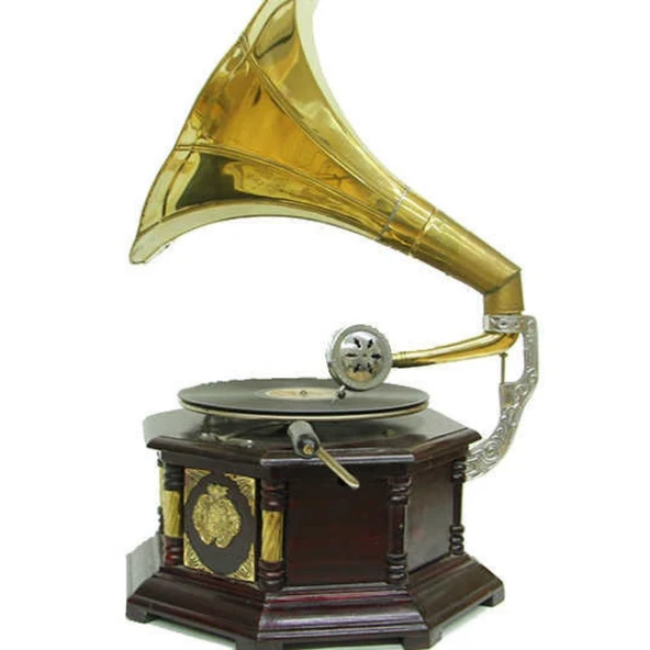 Gramofon Sekizgen Bronz Kakma Kurmalı Plakçalar ASIG523O - Resim 2