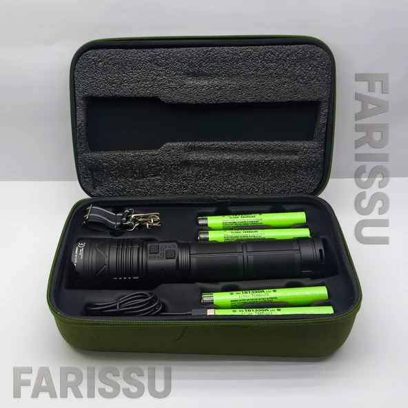 OR-G500 100W Ultra Güçlü Şarj Edilebilir El Feneri - Powerbank Özellikli, 1000 Metre Teleskopik Zoomlu - 7