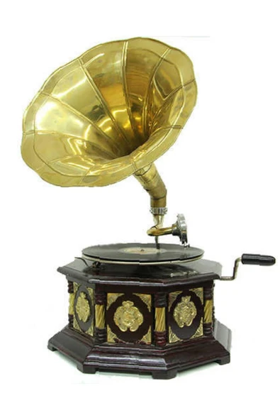 Gramofon Sekizgen Bronz Kakma Kurmalı Plakçalar ASIG523O - Resim 6