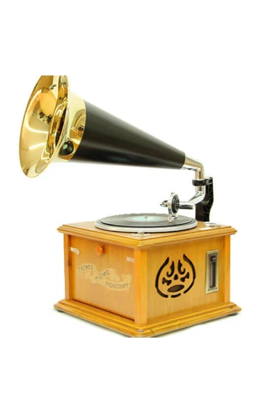 Gramofon Kare Ahşap Plakçalar Radyo Bluetooth Usb C0103 - Resim 6