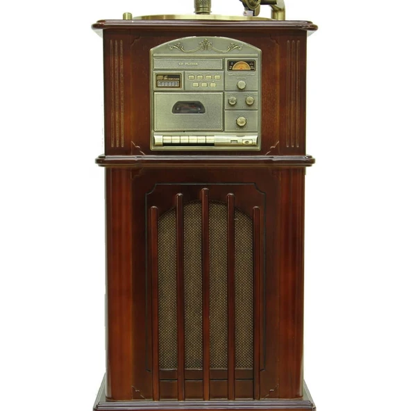 Gramofon Ahşap Standlı Plakçalar 135cm Radyo Bluetooth Usb Pikap C0352 - Resim 2