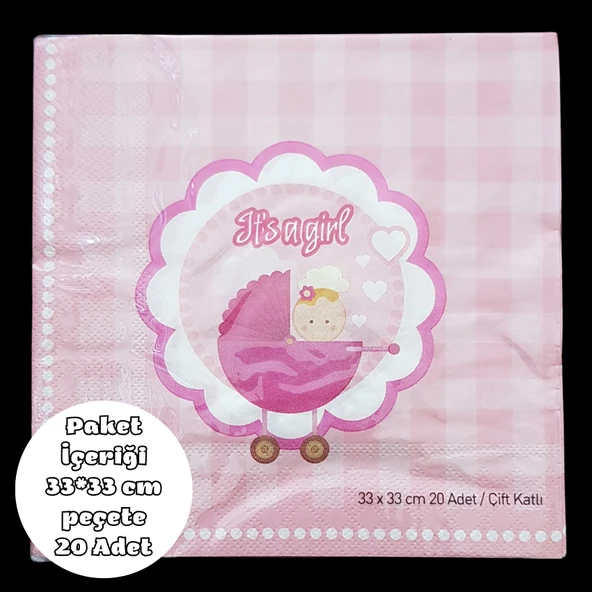 It's a Girl Peçete 33*33 cm 20 Adet ürün görseli 1