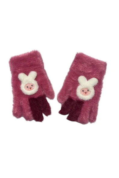 Kitti 4-8 Yaş Kız Çocuk Yumuşak Dokulu Sevimli Eldiven - Resim 4