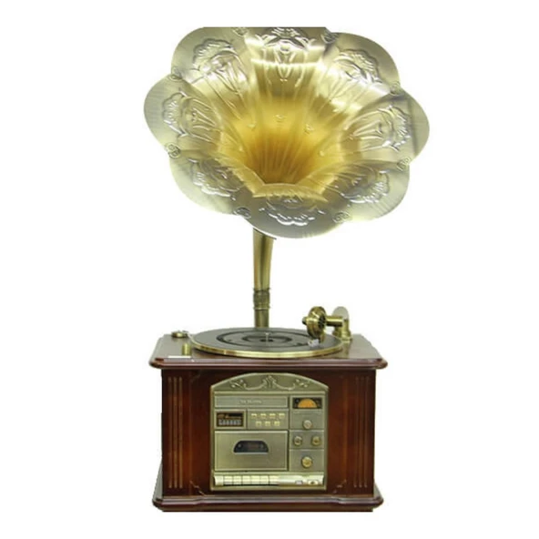 Gramofon Ahşap Standlı Plakçalar 135cm Radyo Bluetooth Usb Pikap C0352 - Resim 3