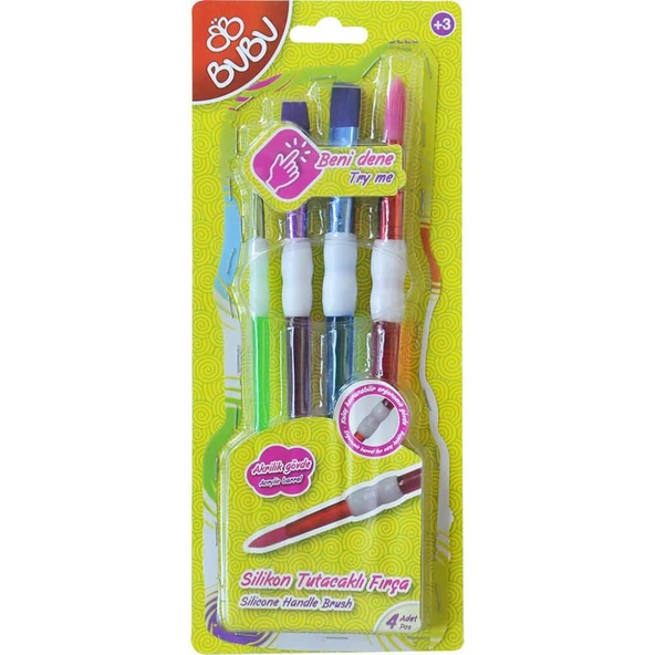 Bu-Bu Silikon Tutacaklı Fırça 4 Parça (FR0003) ürün görseli