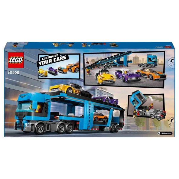 LEGO City Spor Arabalı Araç Taşıma Kamyonu 60408 - Resim 4