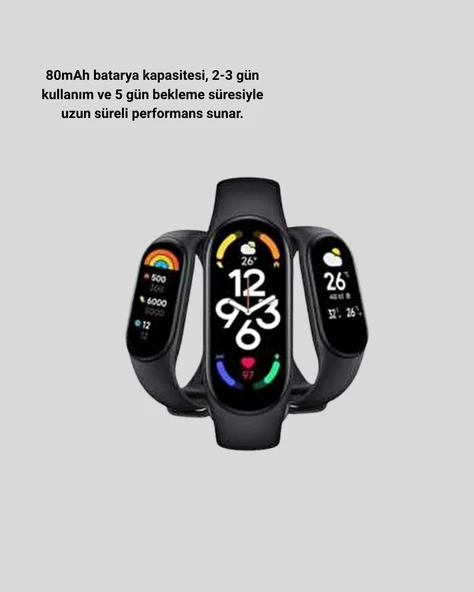 Akıllı Bileklik – Adım Sayar, Kalp Atış Ölçer, Uyku Takipli ve Suya Dayanıklı - Resim 3