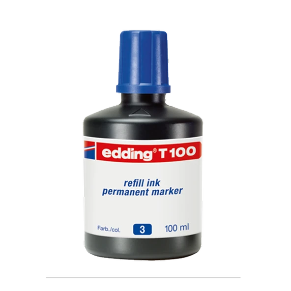 Edding Markör Mürekkebi Permanent Damlalıklı 100 ML Mavi T100 ürün görseli