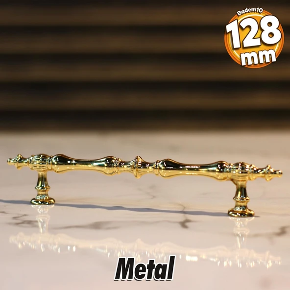 Mobilya Mutfak Dolabı Çekmece Dolap Kulpları Kapak Kulpu Kulbu Gold 128 mm Metal Kulp - Resim 2