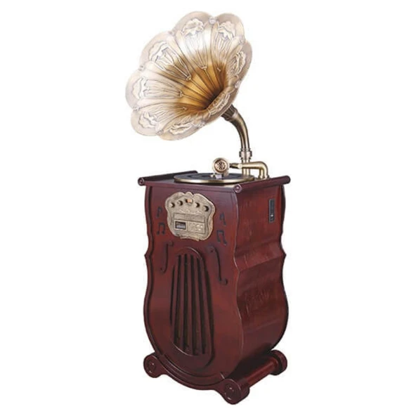 Gramofon 150cm Ahşap Standlı Pikap Plakçalar Radyo Bluetooth Usb C1000 ürün görseli