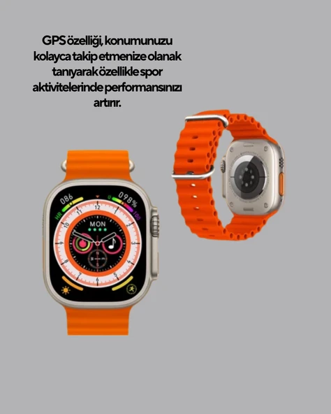 Kordonlu Akıllı Saat – Sesli Görüşme, GPS, Nabız ve Uyku Takibi - Resim 2