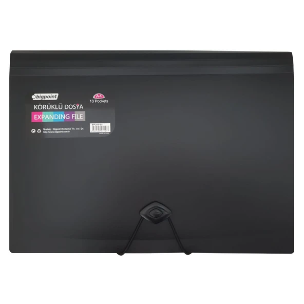 Bigpoint Körüklü Dosya 13 Cepli Lastikli A4 Siyah x 2 Adet ürün görseli