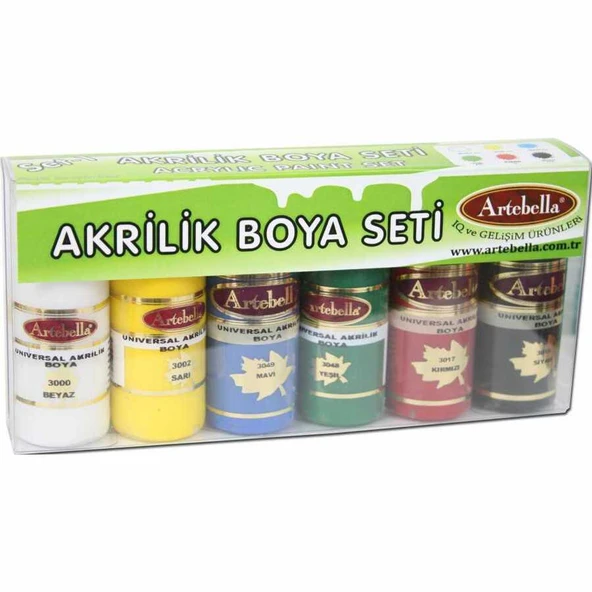 Artebella ABS10030 SET-01 30 cc 6'li Universal Akri̇li̇k Boya ürün görseli