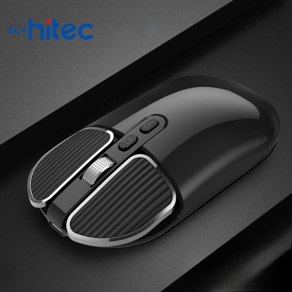 Schitec M203 Çift Modlu Taşınabilir Optik Kablosuz 2.4GHz ve Bluetooth Bağlantılı Süper Sessiz Mouse Siyah - 3