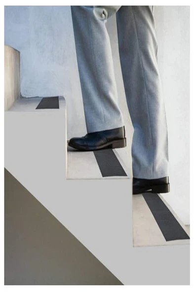 Merdiven Kaydırmaz Bant 3 Adet 5 Metre Zemin Kaymaz Band 5 cm Yapışkanlı Basamak Mermer Beton Fayans Ayakkabı Ahşap Bant - Resim 4